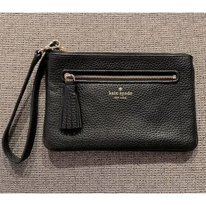 Kate Spade black leather wristlet